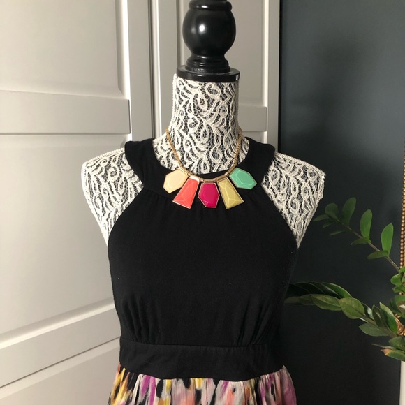 Saks Fifth Ave Floral Halter Silk Dress size 4 - Picture 2 of 5